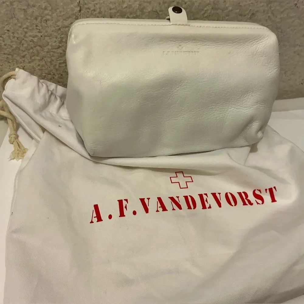 A.F. Vandevorst White Leather Cosmetic Case